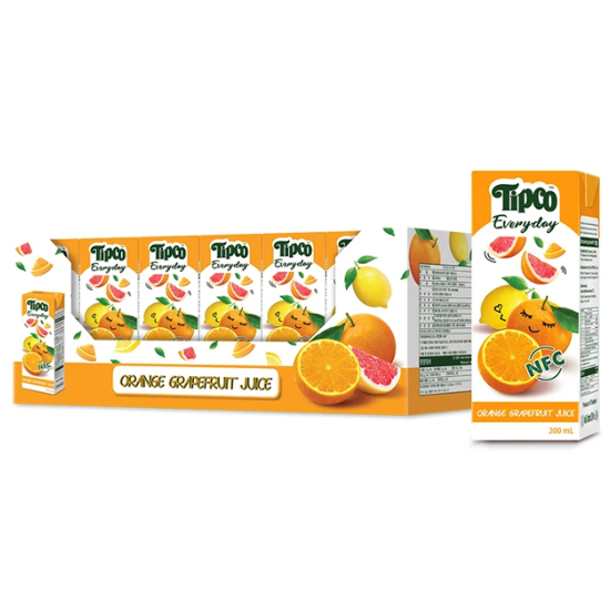 Tipco 오렌지자몽착즙주스 200ml x 24_mini