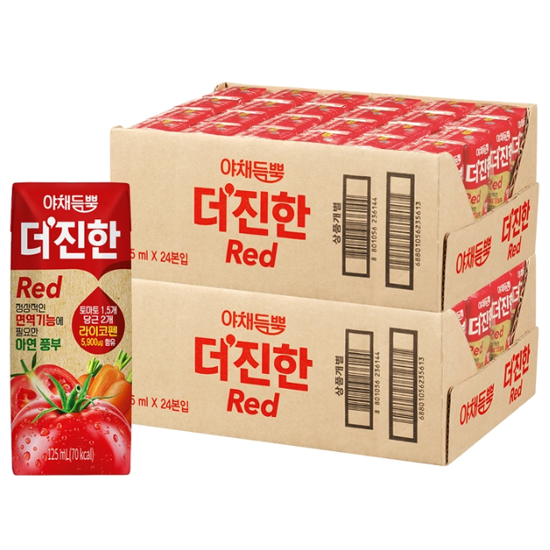 야채듬뿍 더'진한 레드 주스 125ml x 24