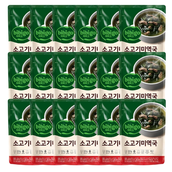 비비고 소고기 미역국 500g x 18팩