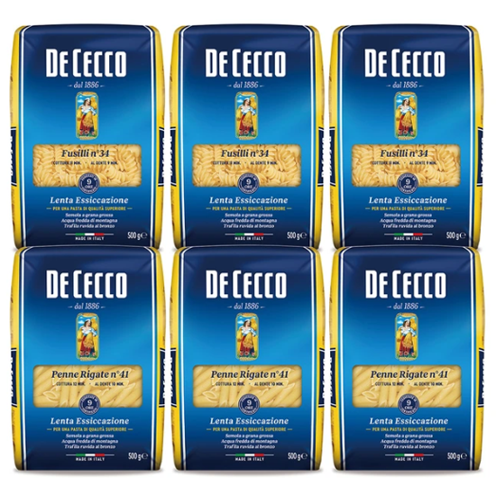 데 체코 파스타면 펜네, 푸실리 500g x 6