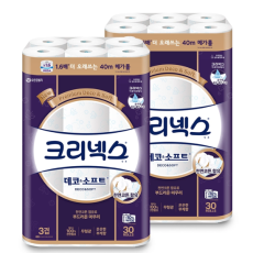 크리넥스 데코 소프트 3겹 화장지 40m x 30롤 x 2