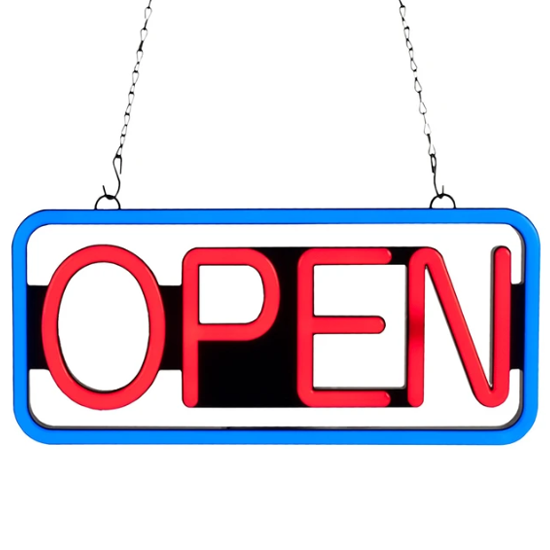 LED 네온 OPEN 사인보드 - 블루
