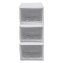 아이리스 서랍형 수납함52L 3개 - 화이트