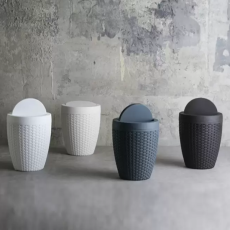 바스클립 라탄 라운드 플립형 쓰레기통 7L 2개