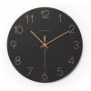 무아스 무소음 플랫우드 블랙라벨 벽시계