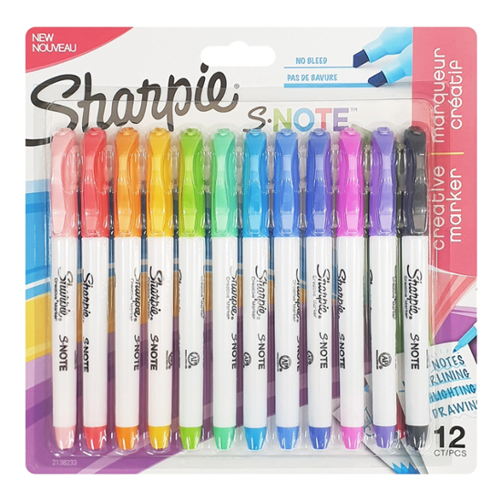 샤피 S-Note 형광펜 혼합 12색