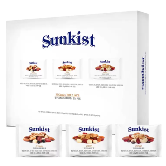 썬키스트 견과 ３종세트 25g x 60봉