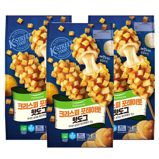 풀무원 포테이토 모짜렐라 핫도그 (90G X 8) X 3