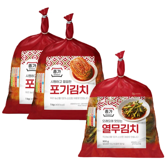 종가 포기김치1kg x 2열무김치900g x 1혼합팩