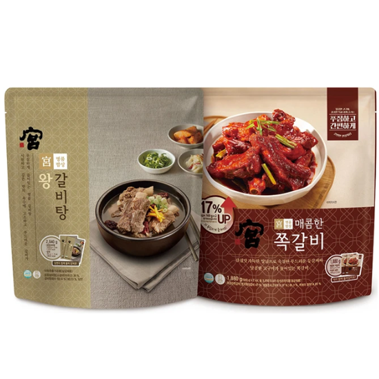 궁왕갈비탕1kg x 2+당면+매콤한쪽갈비800g x 2+떡