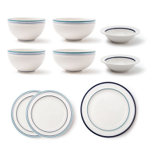 쓰임 레트로라인 2인 디너웨어 세트 9P - 딥블루