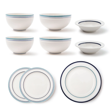 쓰임 레트로라인 2인 디너웨어 세트 9P - 딥블루