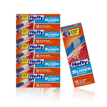 헤프티 슬라이더 지퍼백 중형 냉동용 15매 x 6팩